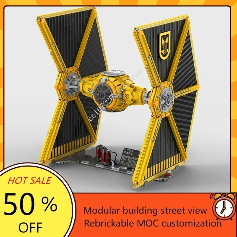 

5660 деталей MOC: Модель звездолета TIE «Гильдия шахтеров» 1:16, конструктор-головоломка, технологичная сборная модель, подарки