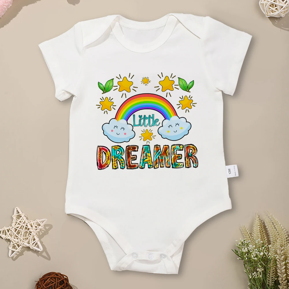 

Little Dreamer Baby Boys and Girls Clothes Aesthetic Cartoon Pattern Cute Toddler Jumpsuit 0-24 Months Summer Infant Onesie