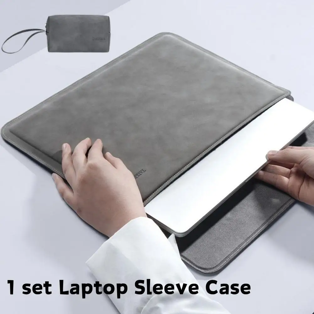 

Чехол для ноутбука из искусственной кожи 13, 14, 15, 15,6 дюймов для MacBook, включая упаковку аксессуаров, простая подставка для ноутбука, внутренняя сумка для мужчин