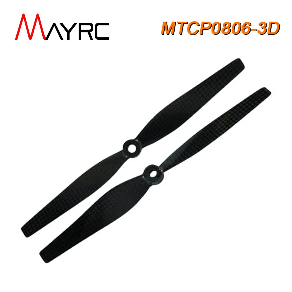 1 Pairs MAYRC 8x6 Inch 6mm Center Hole Whole-blade Carbon Fiber Propeller for RC 3D Flight Multi-Rotor Spare Parts Helicopter