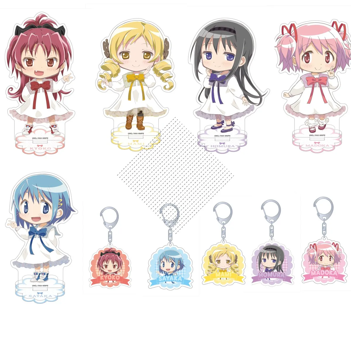 Game Kaname Madoka Akemi Homura Miki Sayaka Mami Sakura Kyouko Acrylic Stand Mini Figure Doll Anime Keychain Cosplay Toy Gift