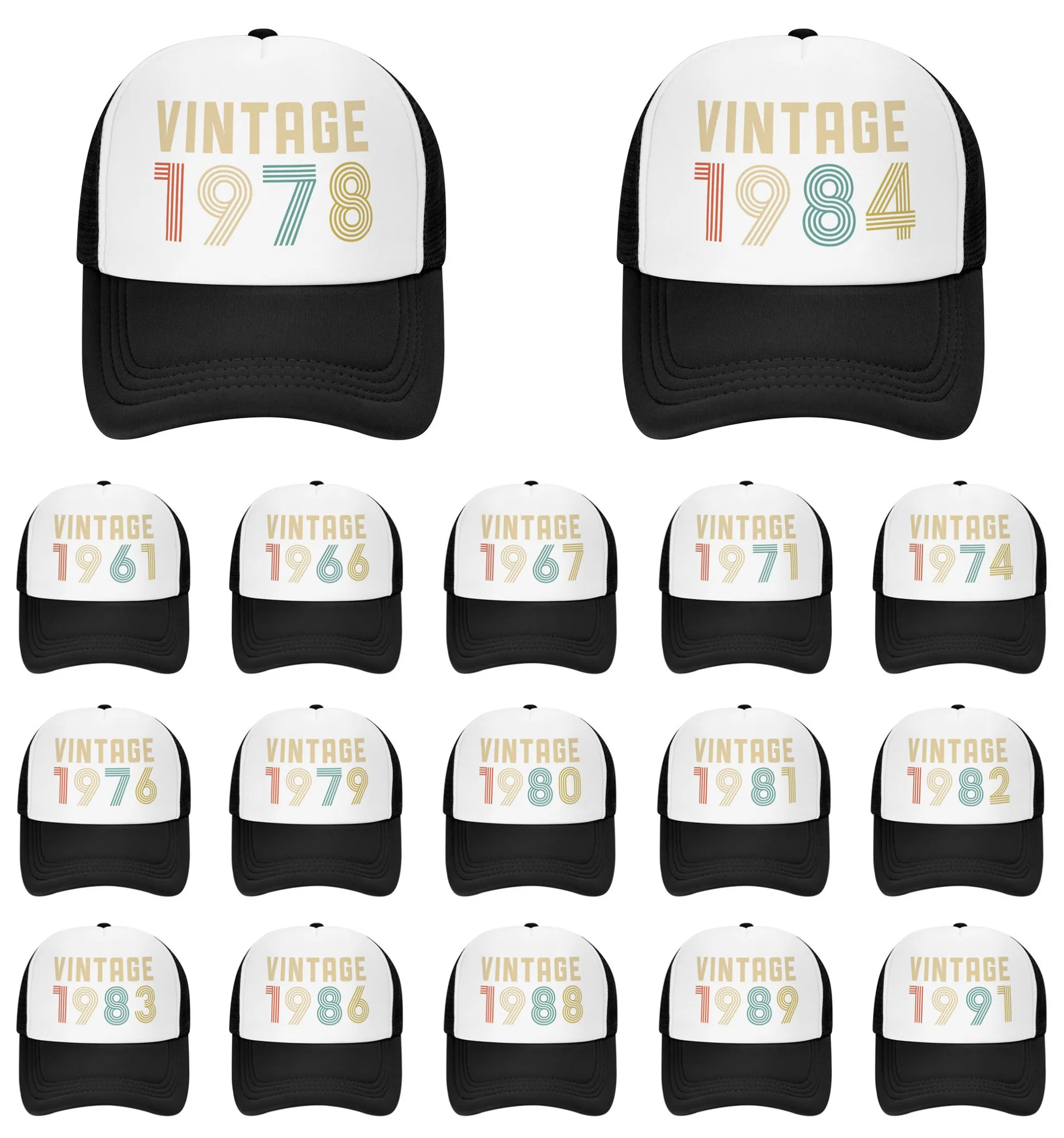 Vintage 1978 Cap 1978 Trucker Cap Hat for Men Women 1961-1995 born All the people Retro 40th Birthday Gift Baseball Caps Cool