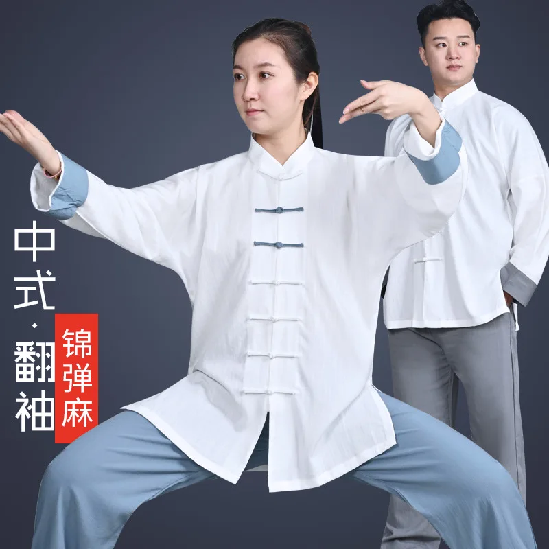 

Cotton Linen Men Women Tai Chi Martial Arts Meditation Set Chinese Traditional Sweatshirt+pant Yoga Workout Kungfu Wushu Suits