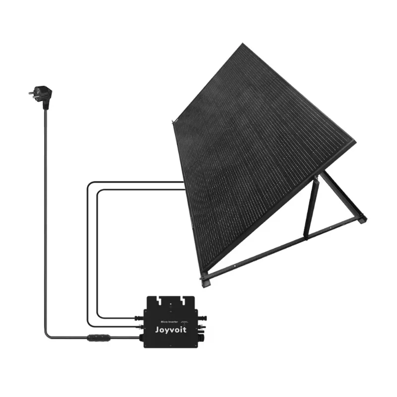 Veranda Solar   All in One 800W Balcony PV System Full Black Mono Panels with Micro Inverter and Ground Bracket