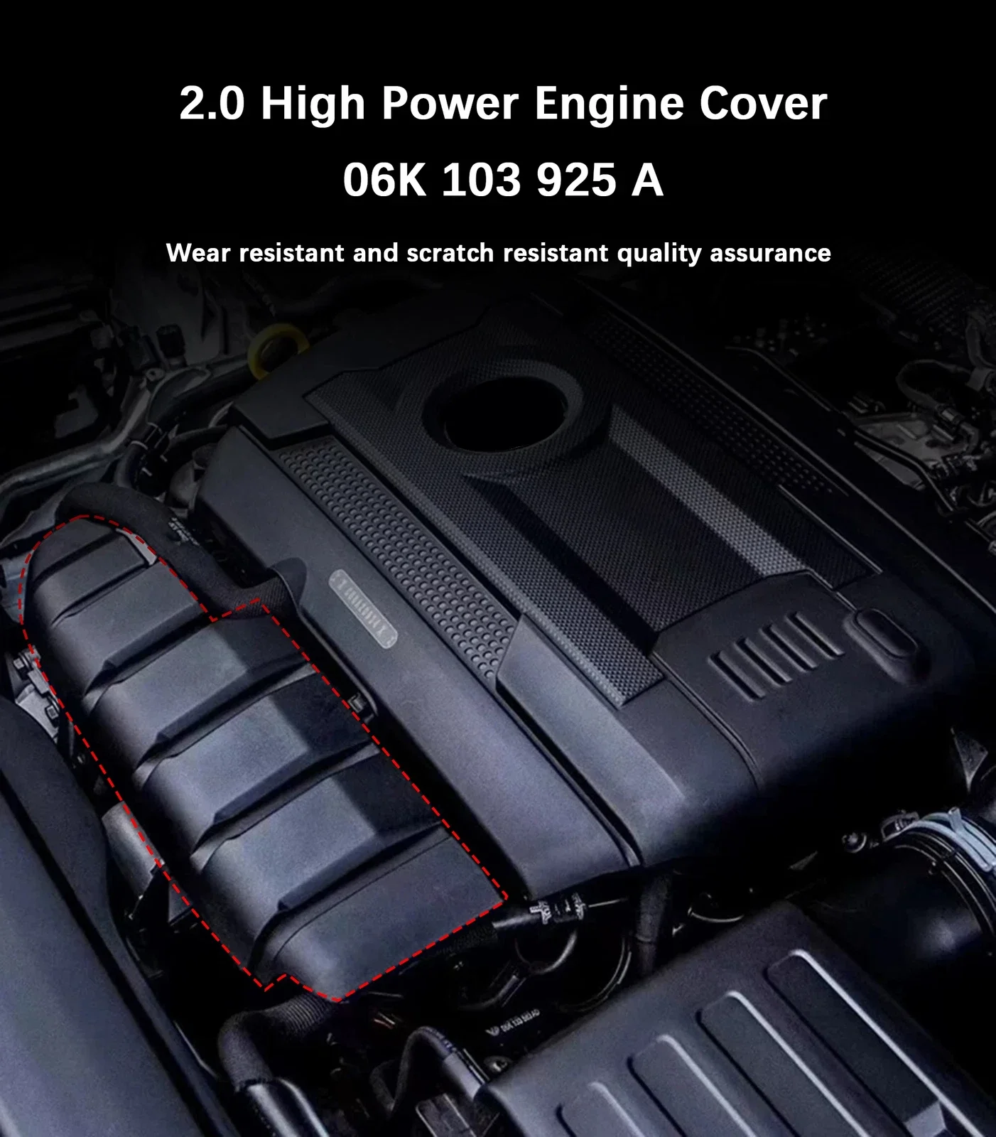 For VW Golf 7 GTI/R32/Rabbit Tiguan EA888 2.0 TFSI 1.8 TFSI 06K 103 925 AA Car Engine Cover Plate Dust Cover guard High Power