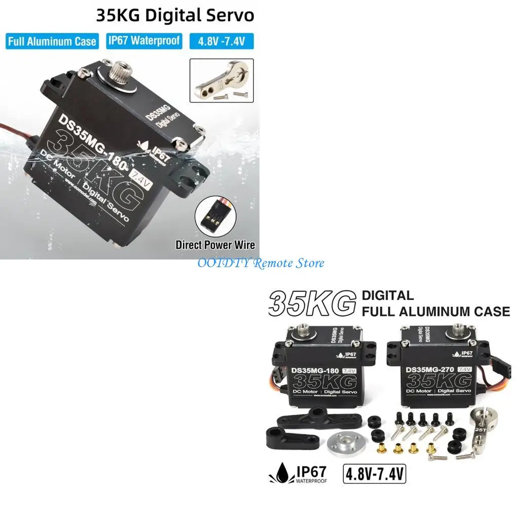 

Прецизионный сервопривод рулевого управления с металлической шестерней, крутящий момент 35 кг. Модернизация защиты IP67 для