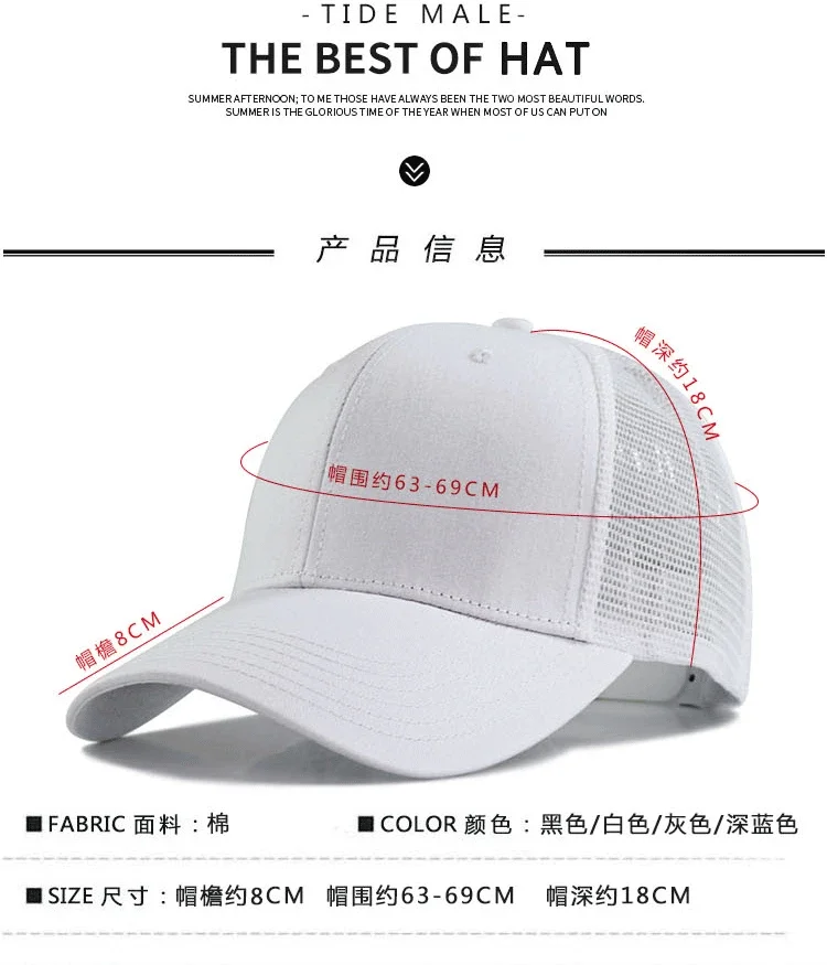Big Head Man große Mesh Baseball Hüte im Freien plus Größe Sport kappen Papa übergroße Trucker Cap 56-61cm 62-66cm – Detail 24