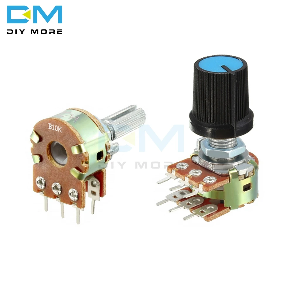 5PCS lot B1K B2K B5K B10K B20K B50K B100K B250K B500K B1M Potentiometer Resistor Linear Taper Rotary Cap Knob Ohm Electronic Diy 