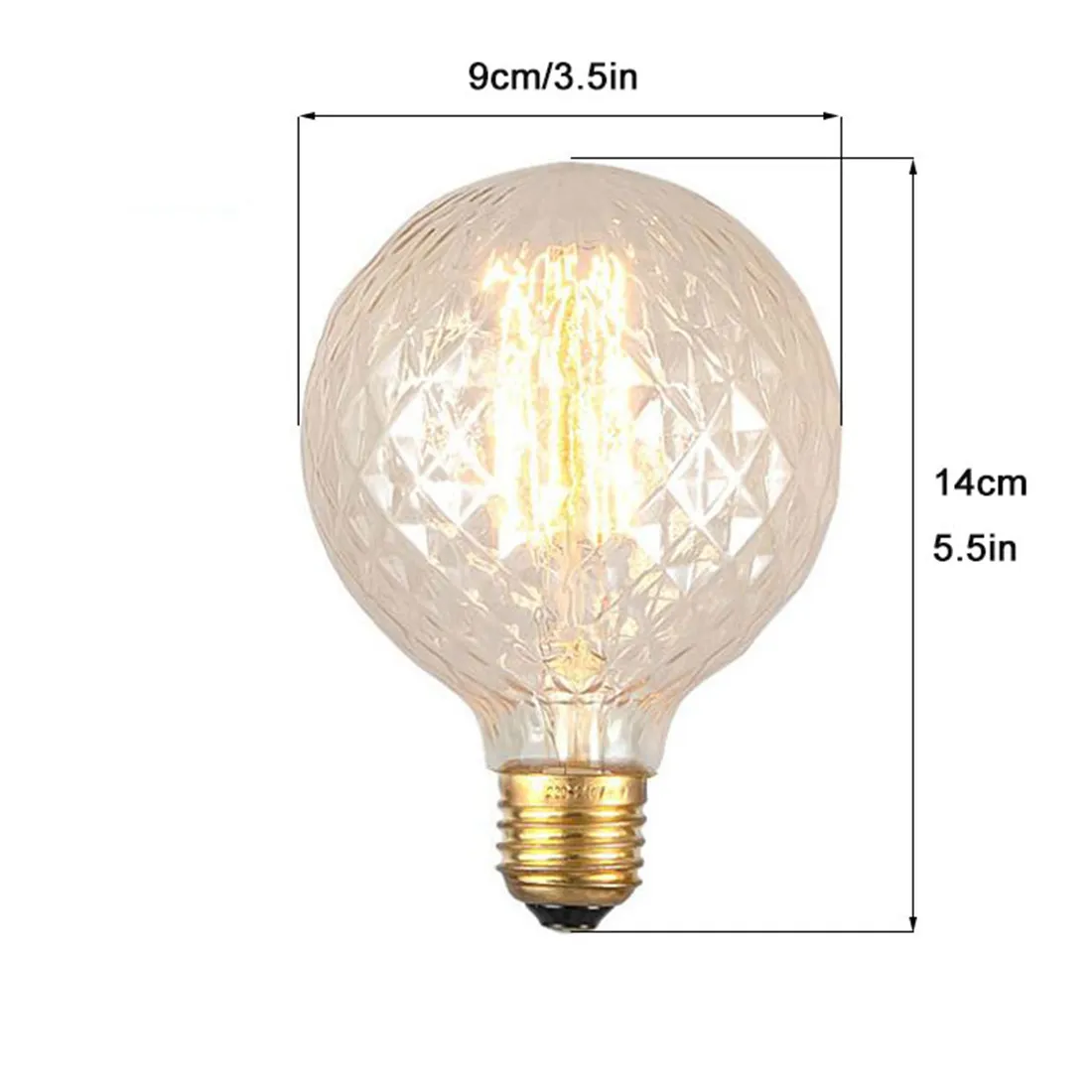 1/3/6/9pcs Pack G95 Pineapple Bulb Retro Edison Lamp Dimmable 40W 2300K Decorative Filament Bulbs for Restaurants Cafes Bar