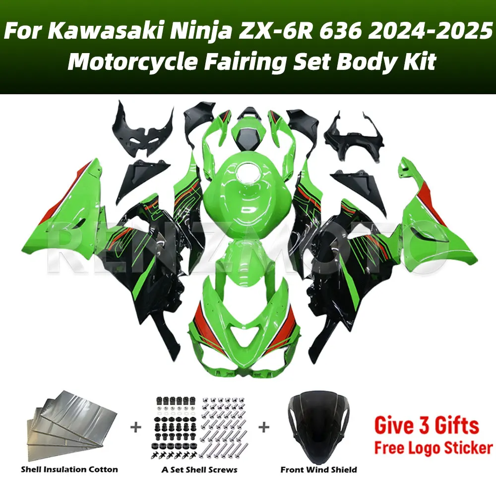 

Full Fairing Kits For Kawasaki Ninja ZX-6R 636 2024-2025 Motorcycle Fairing Set Plastic Accessories Shell Bodywork Set ZX6R 636