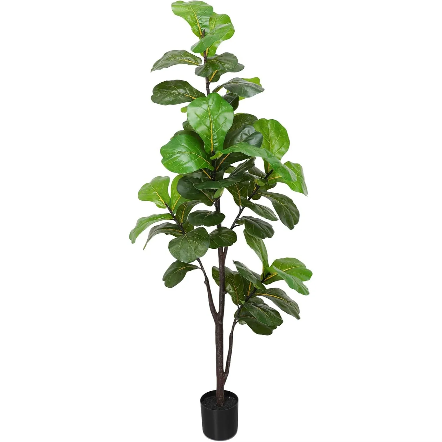 

Artificial Fiddle Leaf Fig Tree 6ft, Large Faux Plant Fake Ficus lyrata with Pot for Indoor Outdoor Living Room Office Home