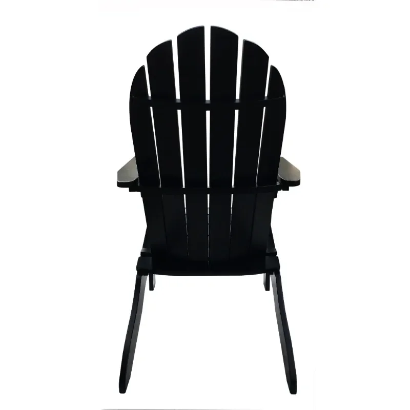

NEW Wood Outdoor Adirondack Chair, Black Color-Fast shipping