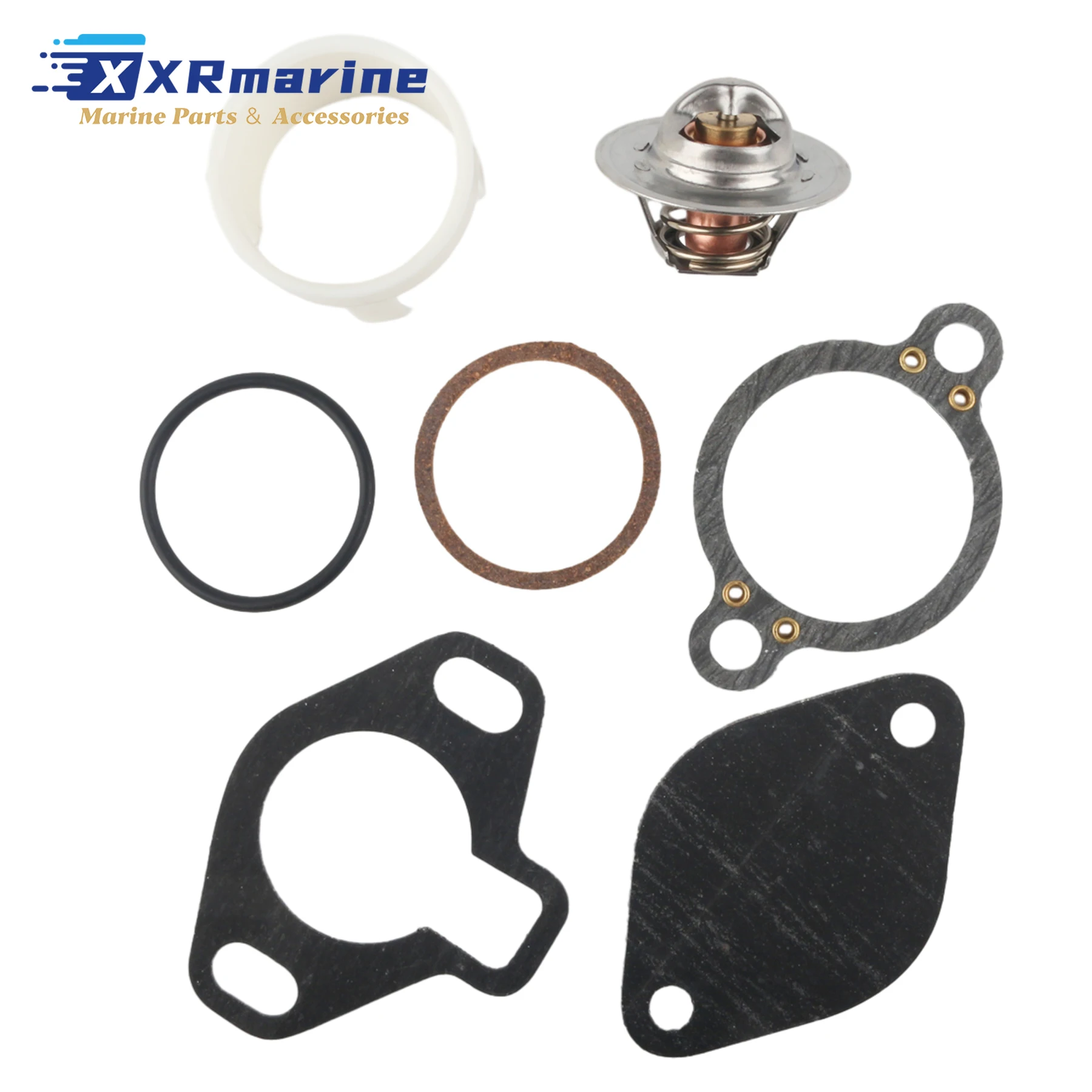 

160°F 71℃ Thermostat Repair Kit Compatible with Mercruiser V6 V8 4.3 5.0 5.7 7.4 8.2 L SternDrive Motor Cooling System 807252Q5
