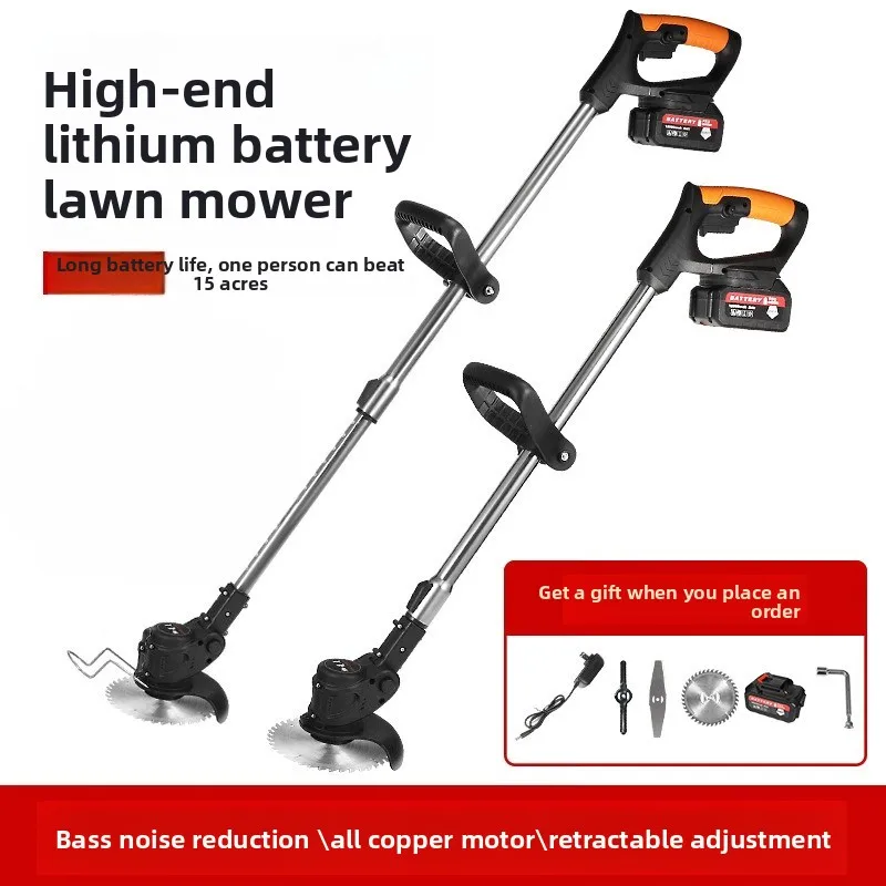 

Rechargeable Lithium Lawn Mower - Handheld Electric Grass Trimmer for Home Garden & Yard Maintenance