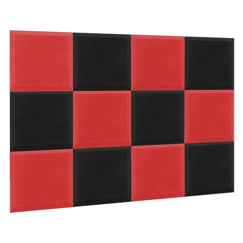 12 Pcs Sound Insulation Foam Fireproof Studio Sound Insulation Block High Density Wedge Foam Noise Reduce Foam,5X30x30cm