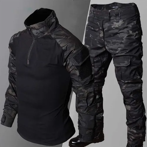 Imagen 2 del producto Nuevo traje de acampada para hombre, ropa de caza al aire libre Airsoft, camisas de asalto SWAT de Paintball, pantalones Cargo, uniformes Multicam del ejército para hombre