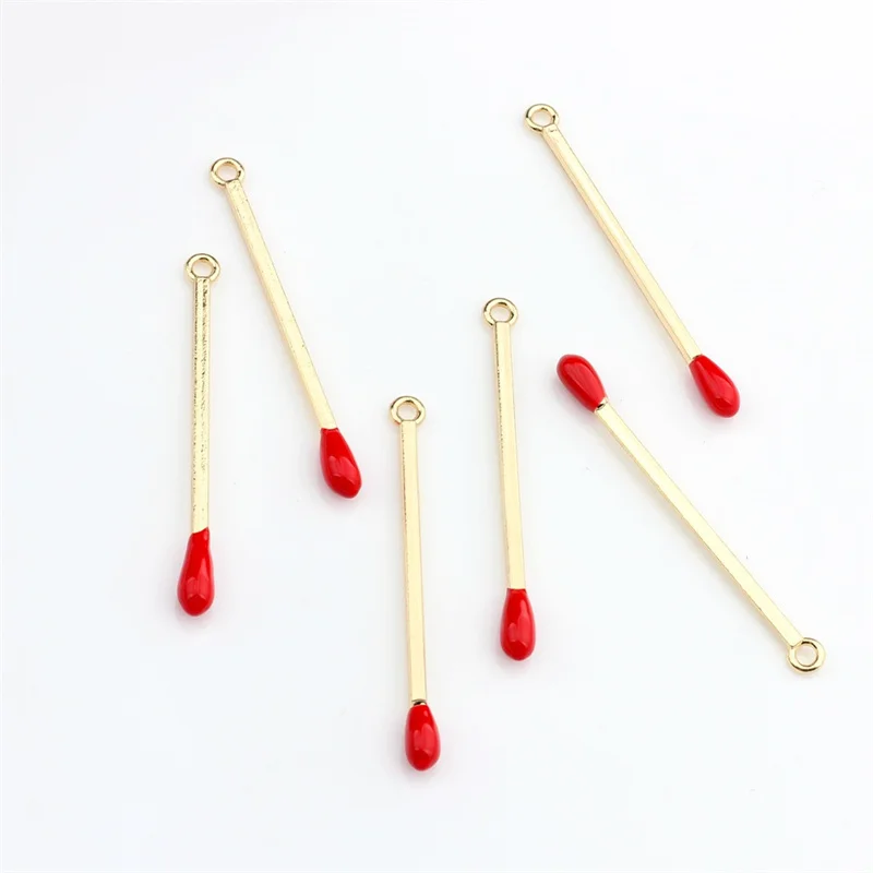 6pcs New Korean Match Matchstick Charms For Jewelry Making DIY Necklace Earrings Earring Bracelets Key Chain Charms Supplies