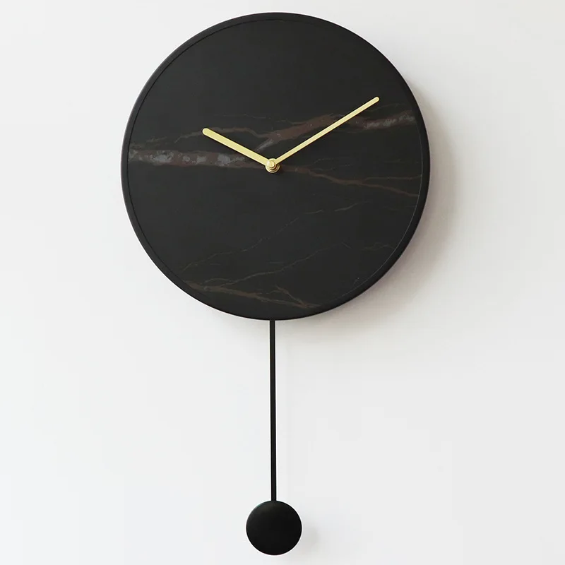 

Simple modern rock wall clock Spanish style marble swing wall clock