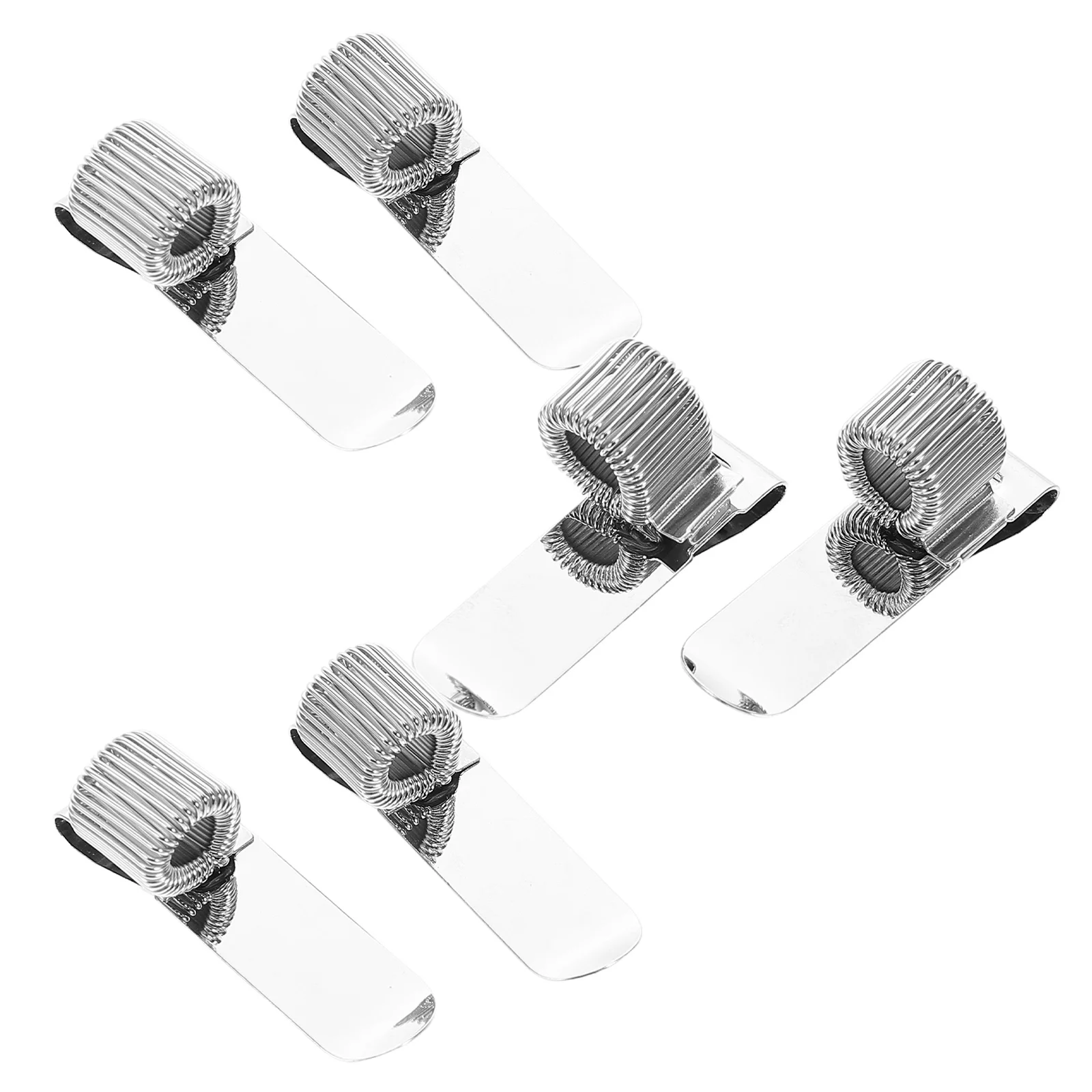 

6Pcs Rotating Pen Clip Manganese Steel Spring Clip Adjustable Pen Holder for Notebook Office School Home Locking Swivel Hook