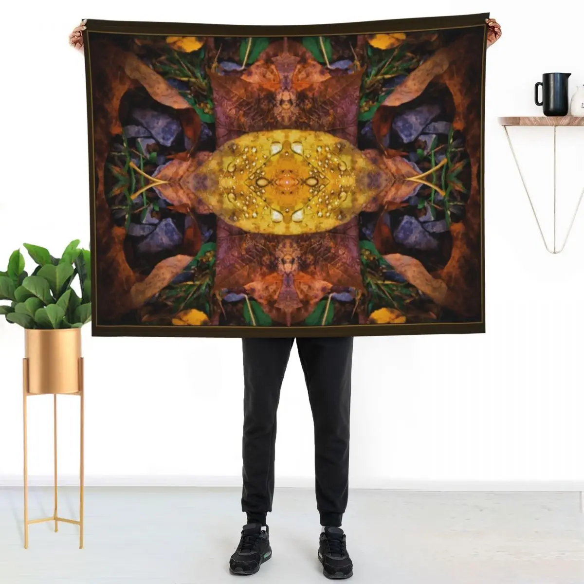 Native Leaf Rain Collage, Nature Abstract Throw Blanket Summer Blankets For Sofas Comforter anime Bed covers Blankets