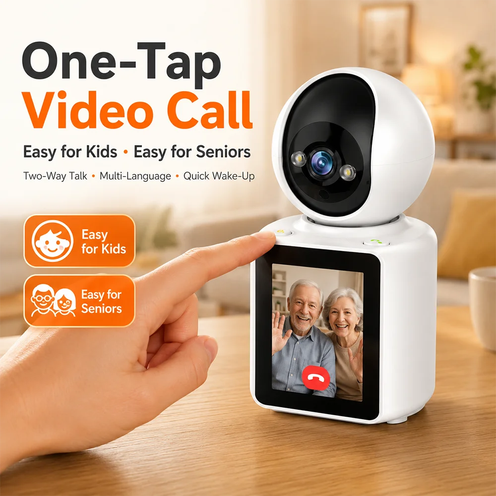 Indoor 2MP WiFi Security Camera with 2.8In Screen Two Way Video Call Motion Tracking Night Vision ICSEE App Baby Pet Monitor P2P