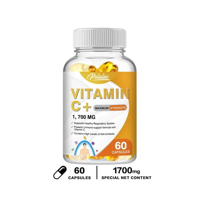 Vitamin C Capsules 1700 Mg - Supports A Healthy Immune System and Antioxidant Protection, Boosts Collagen Production
