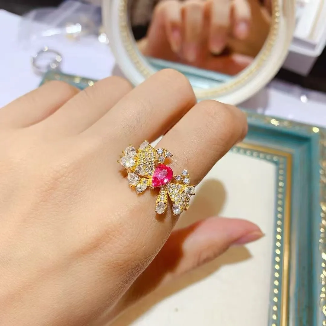 

KJJEAXCMY Высококачественное женское кольцо из натуральной шпинели, серебро S925 с гальваническим покрытием, высокая четкость, полный блестящий подарок