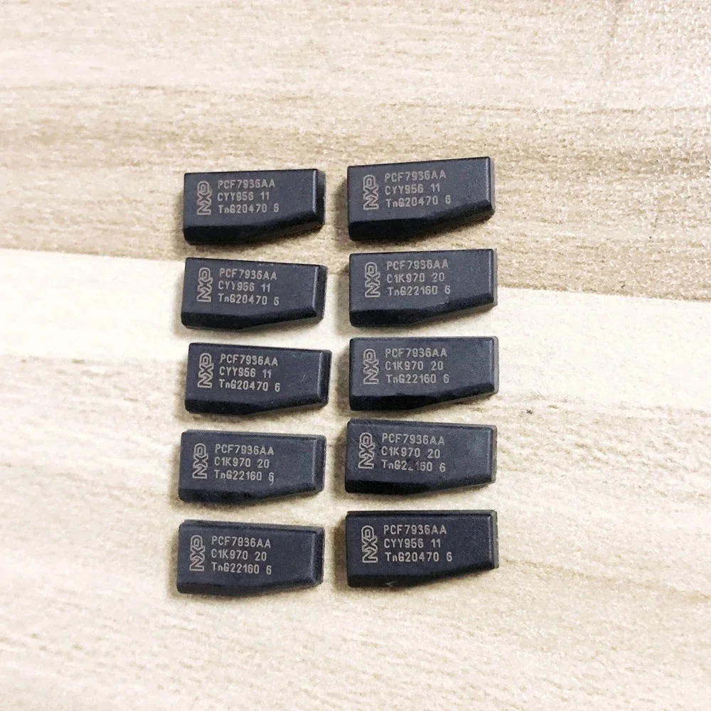 10 sztuk/partia chip kluczyka samochodowego oryginalny Pcf7936aa ID46 układ transpondera PCF7936 odblokuj ID 46 PCF 7936 (update PCF7936AS) Carbon