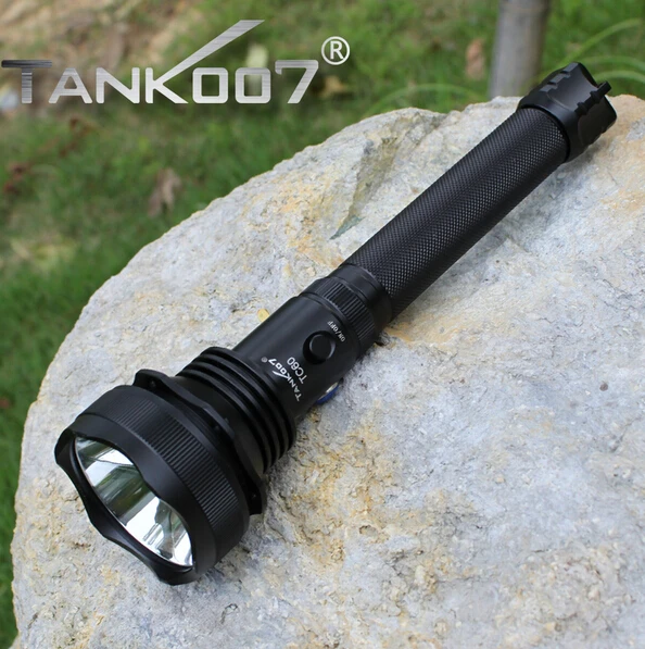 Tank007 TC60 Police Military Tactical Flashlight Cree XM-L U2 1200lm Search LED Torch for Hunting Camping by 2 X18650 Battery