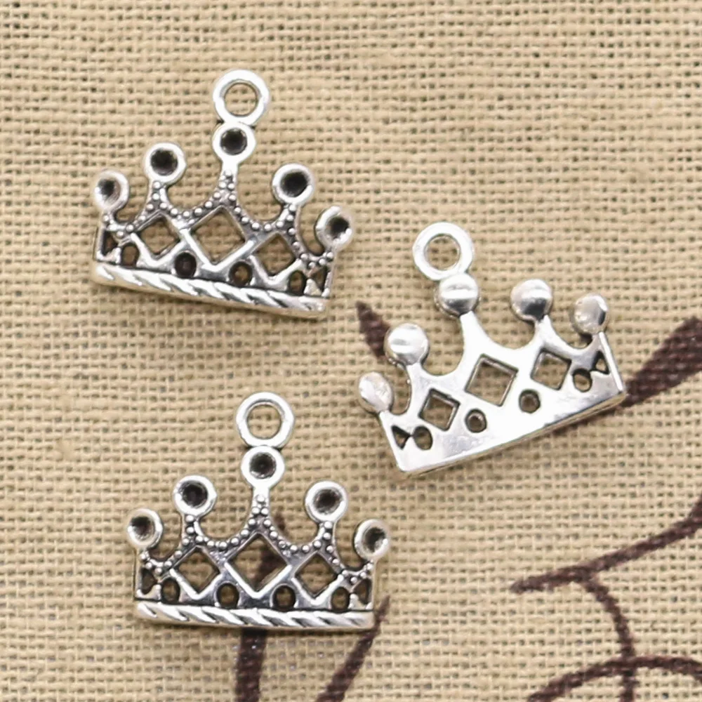 20 sztuk Charms korona 16x18mm Antique Making wisiorek fit,Vintage tybetański srebrny kolor, DIY bransoletka naszyjnik