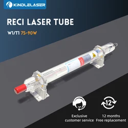 KINDLELASER Reci W1/T1 75W-90W Tubo laser CO2 Dia.80mm/65mm Per macchina da taglio per incisione laser CO2 Scatola di legno Imballaggio