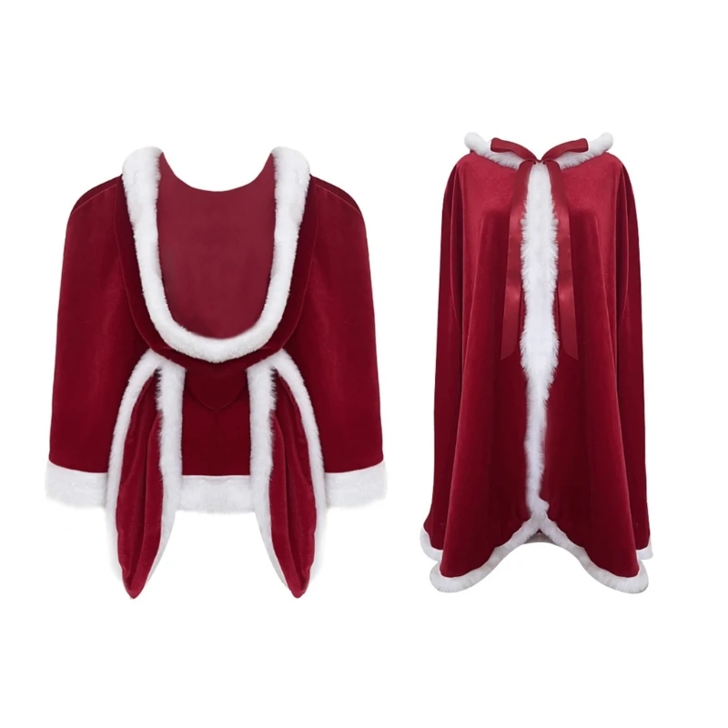 

Festive Rabbits Ear Christmas Shawl for Women Christmas Holiday Outfits