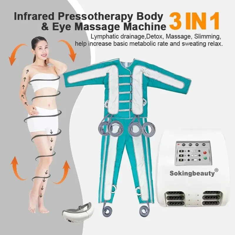 New Arrival Air Compression Pressure Therapy Cellulite Reduction Accelerates Metabolism 24 Lymphatic Drainage