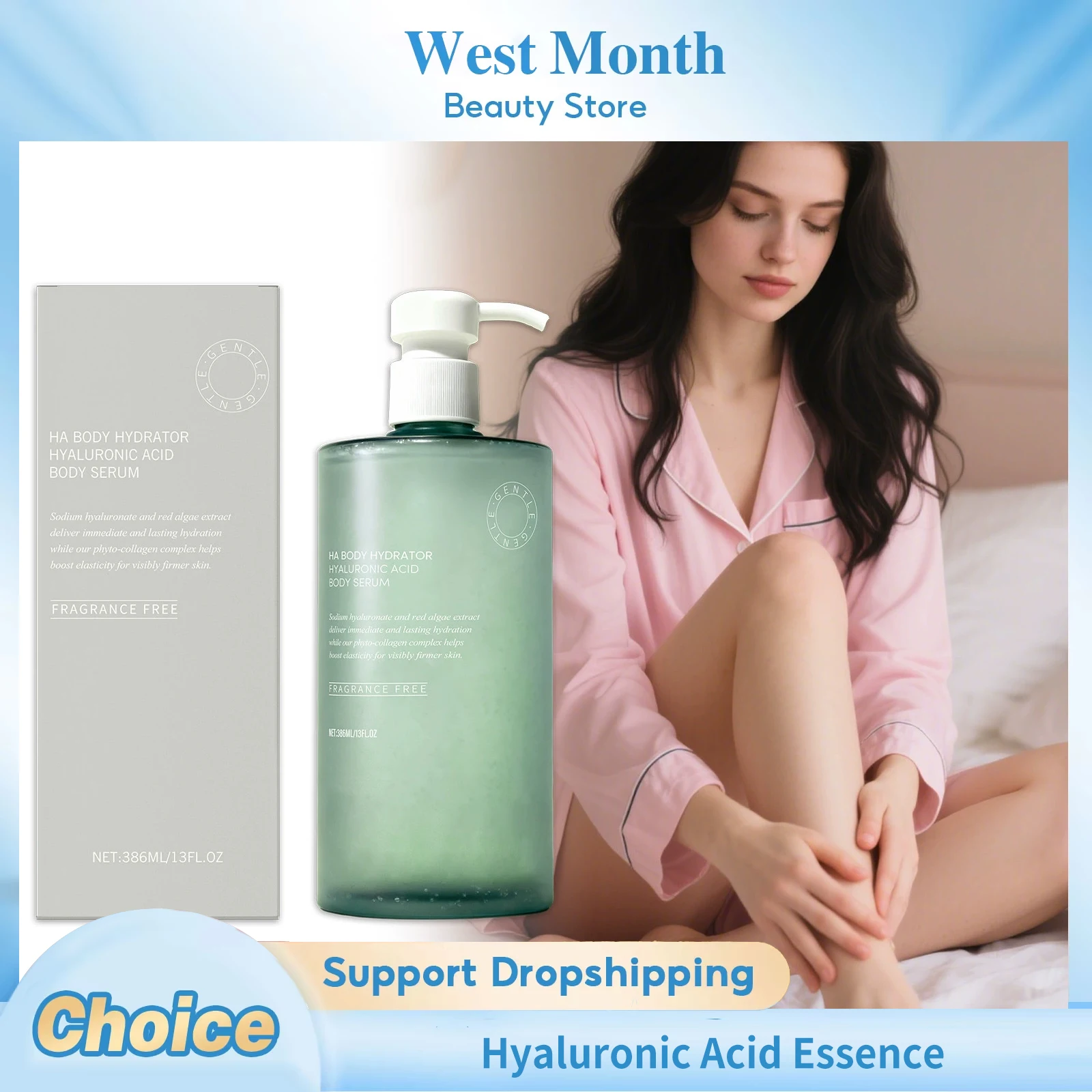 

Hyaluronic Acid Essence Moisturizing Dry Skin Brightening Smoothing Softening Rejuvenating Firming Glowing Repairing Body Serum