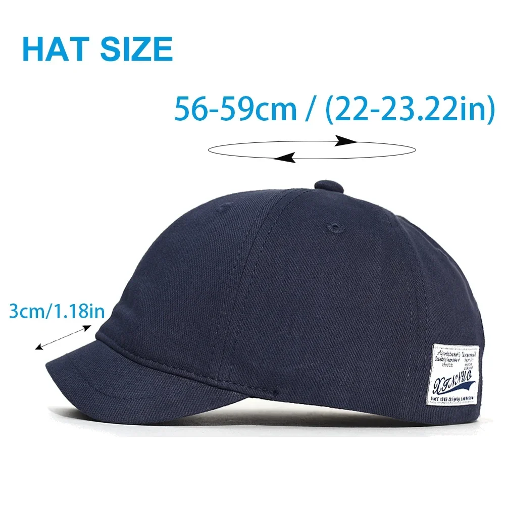 Soft top patch short brim baseball hat for men, simple and casual sunshade hat, versatile sunscreen duckbill cap for women