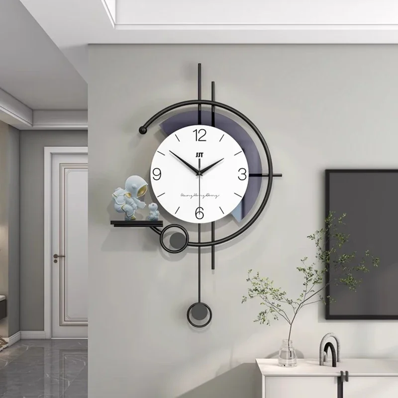 

Luxury Minimalism Wall Clock Living Room Study Home Decor Roundness Hanging Wall Clock Decoration Bedroom Reloj De Pared Sala