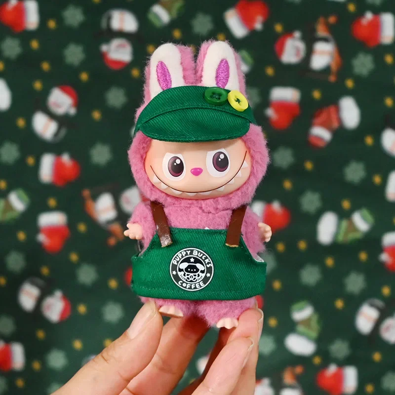 Voor Labubu kleding 4.0 Gen 4 denim outfit, 17 cm knuffel pop sleutelhanger kostuum verwisselbare jeans serie