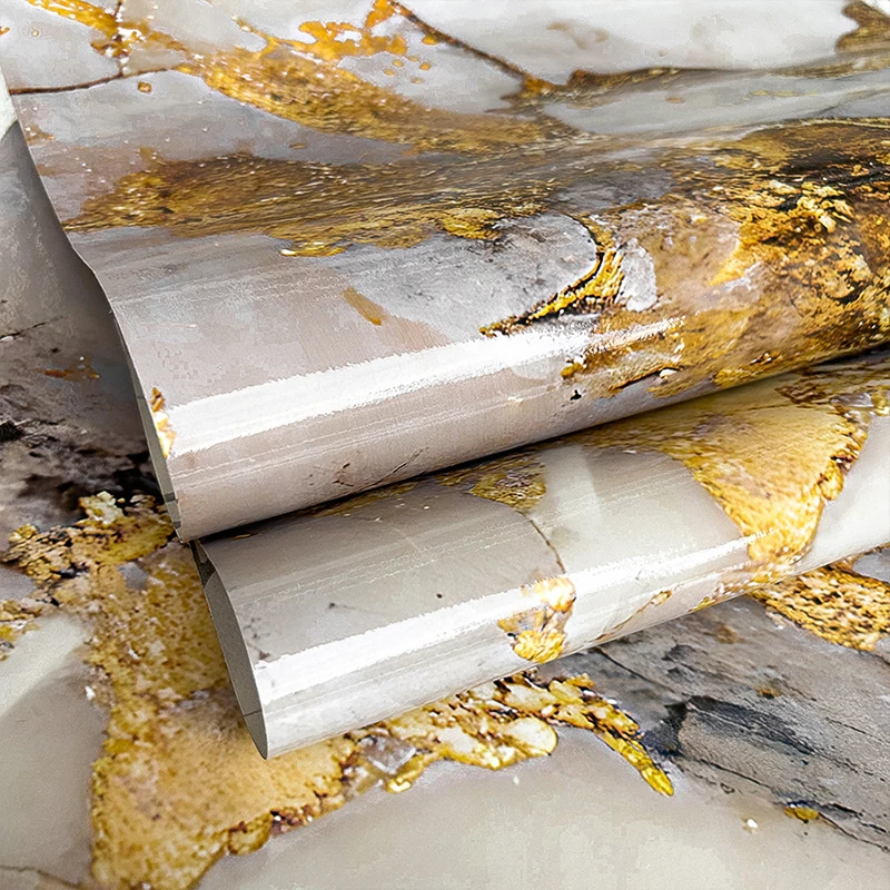 Self‑Adhesive Anti‑Scratch Golden Marble Oil‑Proof Film Waterproof Heat‑Resistant Anti‑Oil Removable Kitchen Wall Decor Sticker