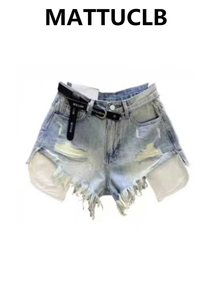 

Летние женские джинсовые шорты с высокой талией в стиле Baddie Y2K 2000-х рваные джинсовые шорты в стиле гранж Kpop Harajuku американский ретро Gyaru новый