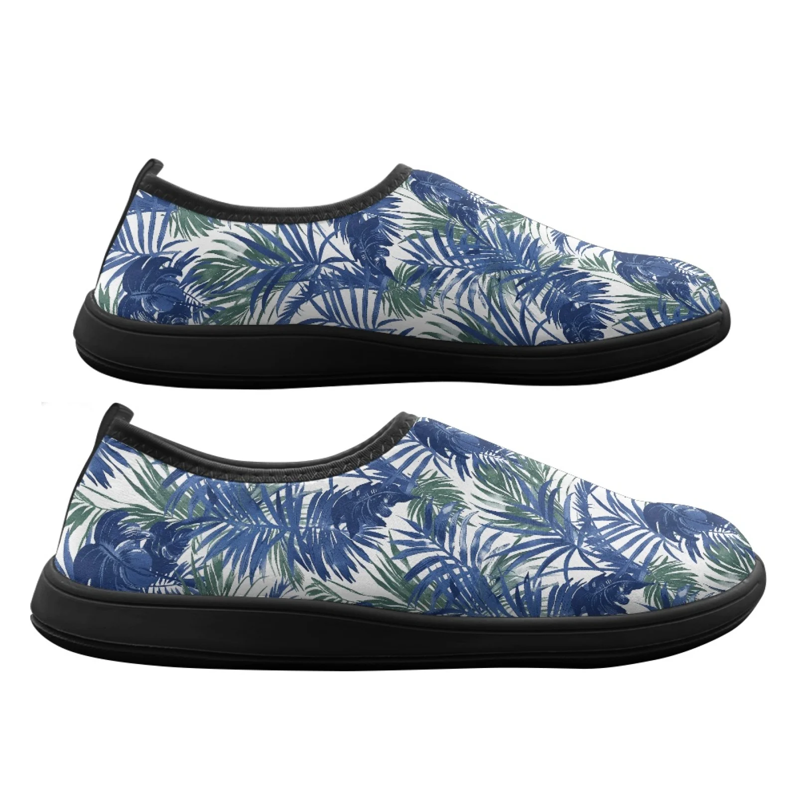 PENSTROLL Slip On Hiking Shoes Breathable Athletic Footwear for Casual Men Tropical Palm Leaf
