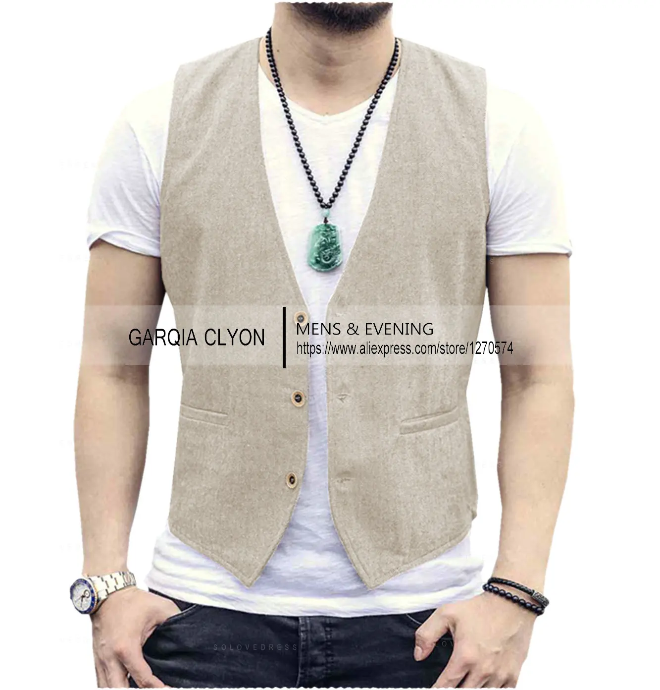 Newest Men's Summer Vest Slim Fit Linen V-neck Fashionable For Weddings Parties Beach