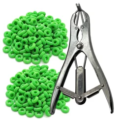 Stainless Steel Sheep Broken Tail Castration Forceps Expansion Clamp Elasticity Rubber Castration Rings Farm Animal Bloodless