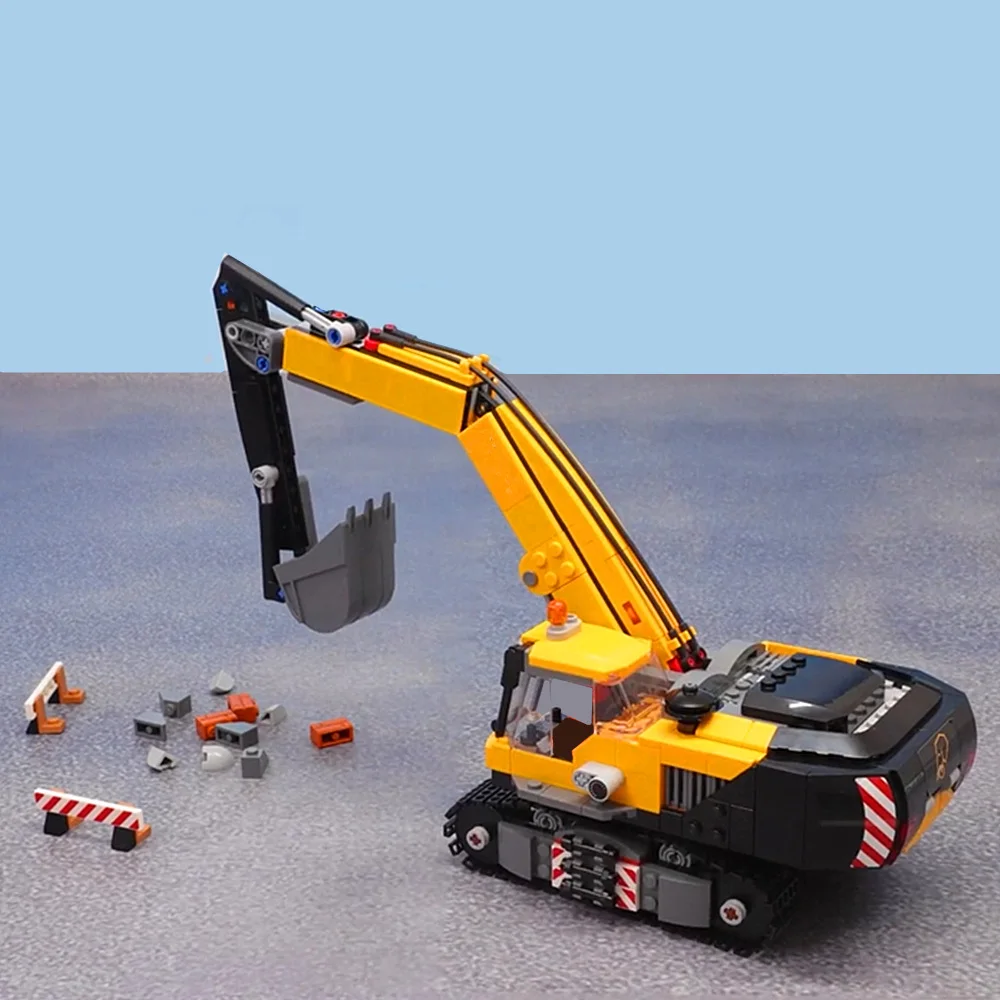 Technical Heavy Crane City Truck Engineering Construction Excavator Model Building Blocks Bricks Toys Birthday Gift Boys Set