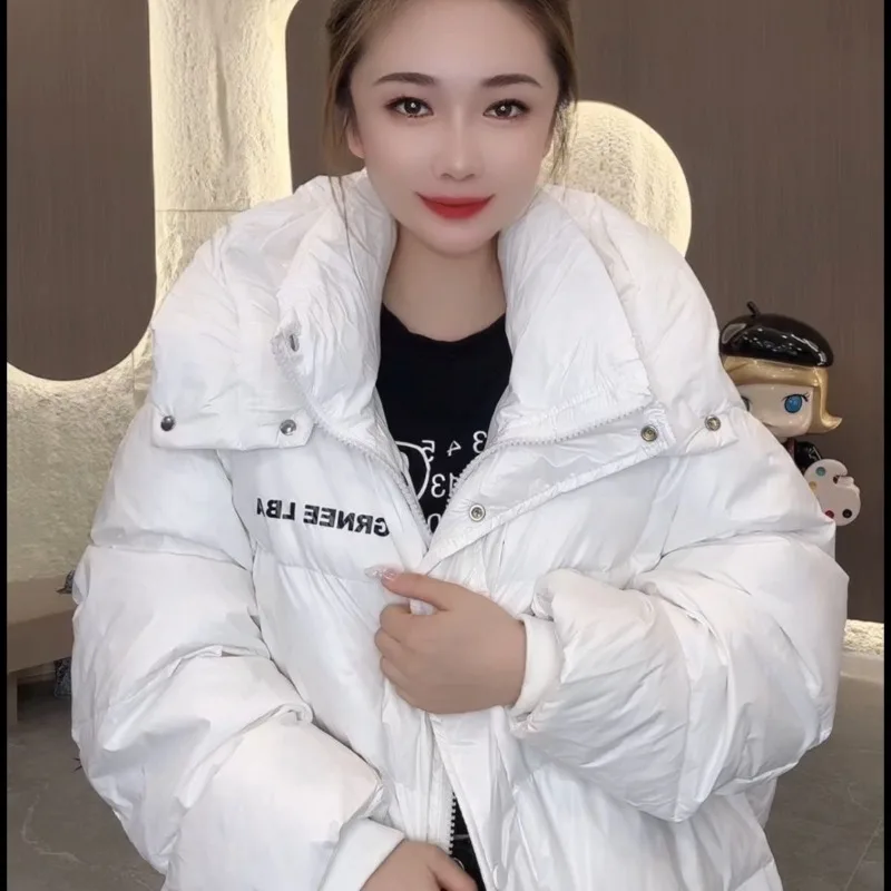 Candy Color Hooded Winter Thickened Leave-in Fabric Down Jacket Casual Age Reduction Comfortable Simple Explosion Down Coats New