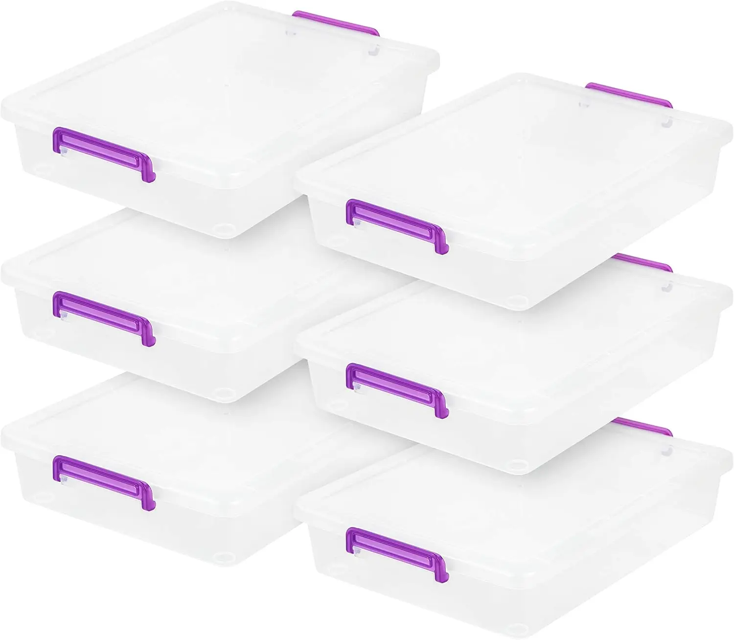 

USA 6 Qt. Plastic Storage Bins with Lids, 6 Pack, Craft Storage Container, Sensory Bin, Organizing Containers for Home