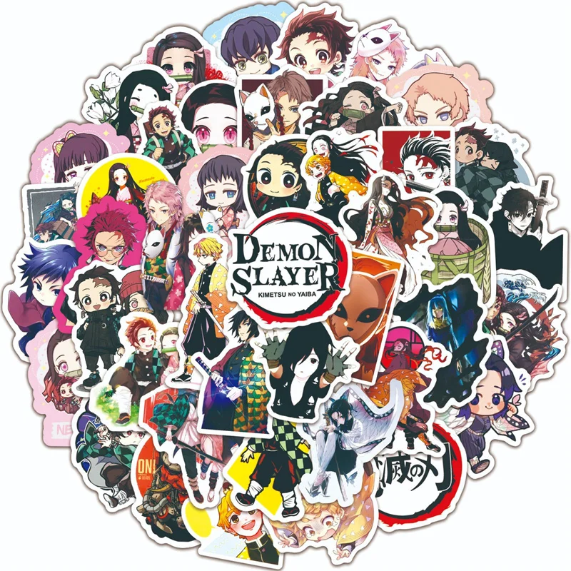 10/30/50Pcs Anime Demon Slayer Waterproof Stickers Kawaii Cartoon Graffiti Stickers for Kids Toy Decorative Supplies