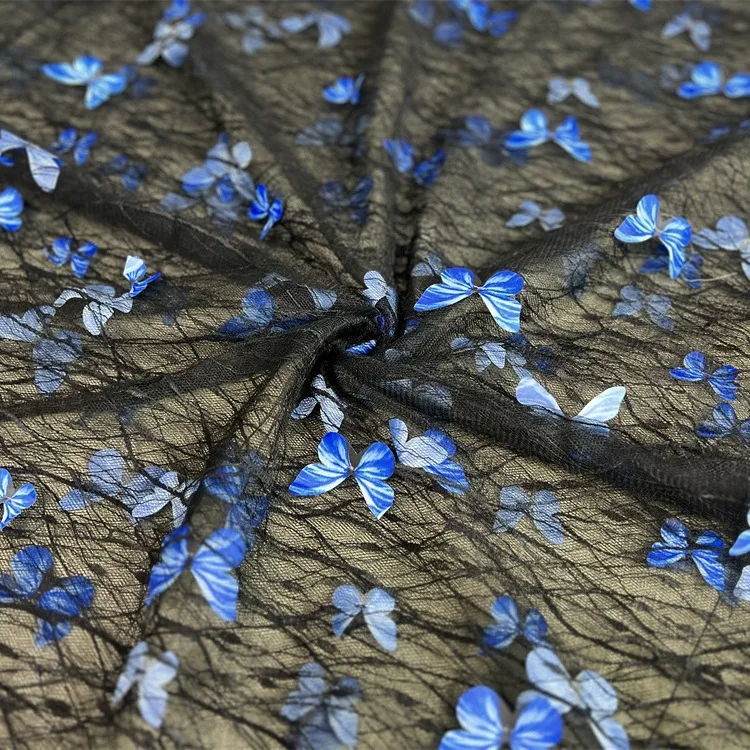Высококачественная французская кружевная лазерная бабочка с трехмерной вышивкой, кружевная ткань, африканская сетка-бабочка «сделай сам», газовая вышивка
