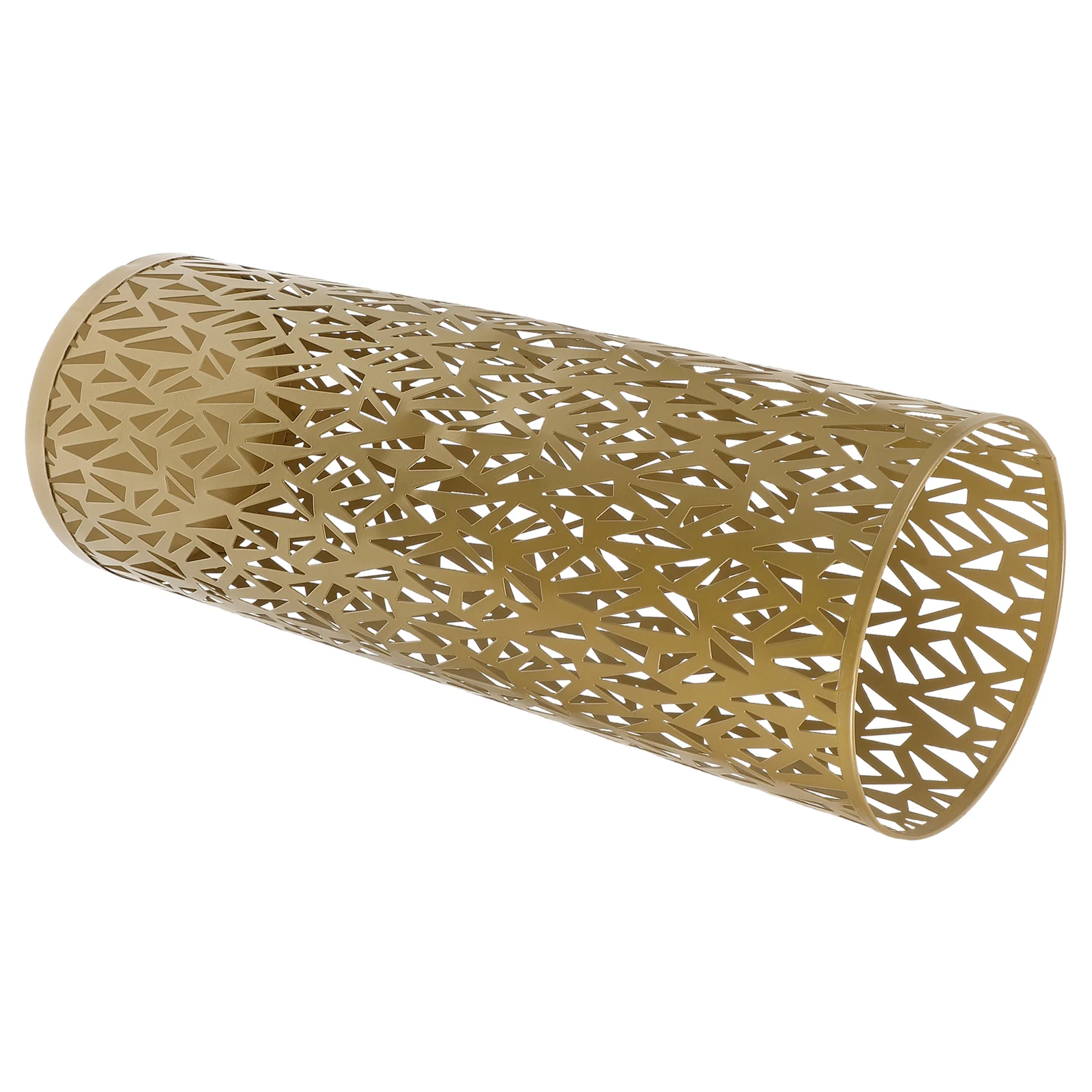 

Metal Umbrella Bucket Stand Holder for Entryway Round Dry Flower Vase Decorative Piece Golden Iron Base Storage Rack