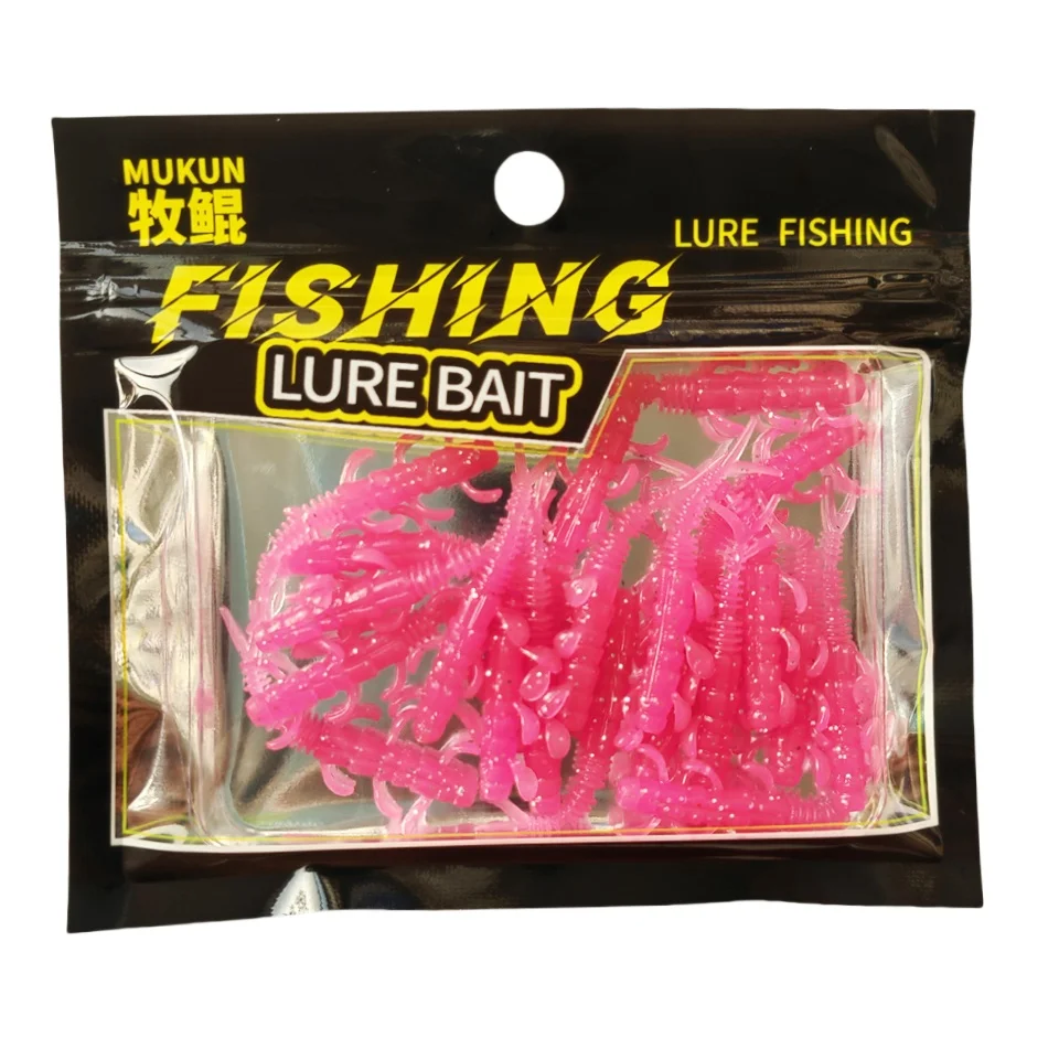 MUKUN 20PCS TPE Mini Wurm Weiche Angeln Lockt Jig Wobbler 0,35g/40mm Silikon Künstliche Köder Bass karpfen Pesca Angelgerät – Detail 9