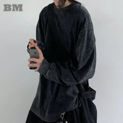 Korean Fashion Long Sleeve T-Shirt For Men Women Streetwear Casual Sweatshirt Harajuku Couple Sports Pullover Autumn Top Unisex